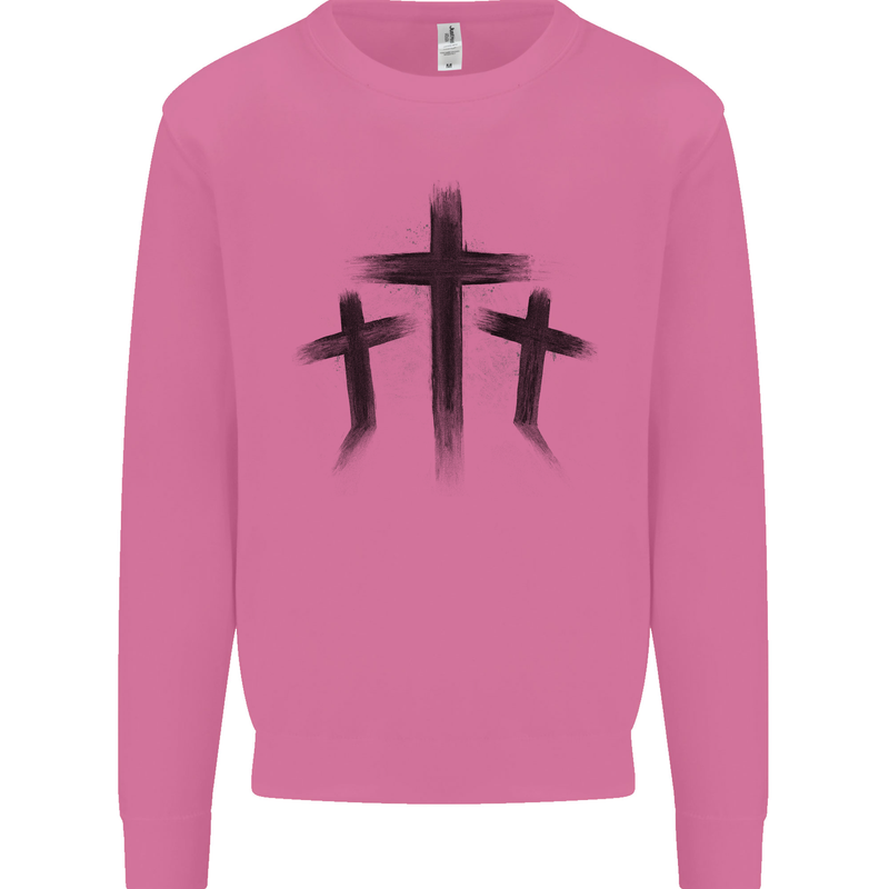 Three Grunge Crosses Gothic Mens Sweatshirt Jumper Azalea