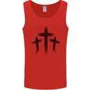 Three Grunge Crosses Gothic Mens Vest Tank Top Red