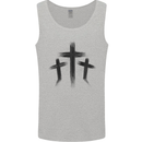 Three Grunge Crosses Gothic Mens Vest Tank Top Sports Grey