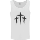 Three Grunge Crosses Gothic Mens Vest Tank Top White