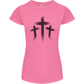 Three Grunge Crosses Gothic Womens Petite Cut T-Shirt Azalea
