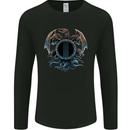 Three Headed Dragon Fantasy SCI-FI Mens Long Sleeve T-Shirt Black