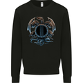 Three Headed Dragon Fantasy SCI-FI Mens Sweatshirt Jumper Black