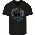 Three Headed Dragon Fantasy SCI-FI Mens V-Neck Cotton T-Shirt Black