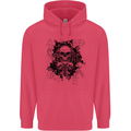 Three Skulls Demon Biker Gothic Tattoo Childrens Kids Hoodie Heliconia