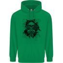 Three Skulls Demon Biker Gothic Tattoo Childrens Kids Hoodie Irish Green