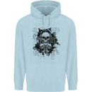 Three Skulls Demon Biker Gothic Tattoo Childrens Kids Hoodie Light Blue