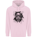 Three Skulls Demon Biker Gothic Tattoo Childrens Kids Hoodie Light Pink