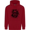 Three Skulls Demon Biker Gothic Tattoo Childrens Kids Hoodie Red