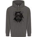 Three Skulls Demon Biker Gothic Tattoo Childrens Kids Hoodie Storm Grey
