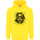Three Skulls Demon Biker Gothic Tattoo Childrens Kids Hoodie Yellow