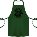 Three Skulls Demon Biker Gothic Tattoo Cotton Apron 100% Organic Forest Green