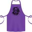 Three Skulls Demon Biker Gothic Tattoo Cotton Apron 100% Organic Purple