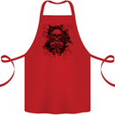 Three Skulls Demon Biker Gothic Tattoo Cotton Apron 100% Organic Red