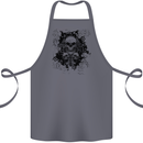 Three Skulls Demon Biker Gothic Tattoo Cotton Apron 100% Organic Steel