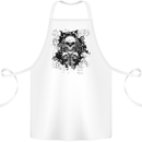 Three Skulls Demon Biker Gothic Tattoo Cotton Apron 100% Organic White