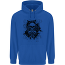 Three Skulls Demon Biker Gothic Tattoo Mens 80% Cotton Hoodie Royal Blue