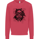 Three Skulls Demon Biker Gothic Tattoo Mens Sweatshirt Jumper Heliconia