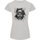 Three Skulls Demon Biker Gothic Tattoo Womens Petite Cut T-Shirt Sports Grey