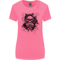 Three Skulls Demon Biker Gothic Tattoo Womens Wider Cut T-Shirt Azalea