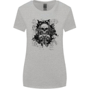 Three Skulls Demon Biker Gothic Tattoo Womens Wider Cut T-Shirt Sports Grey