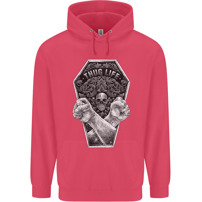 Thug Life Skulls Childrens Kids Hoodie Heliconia