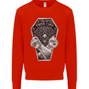 Thug Life Skulls Kids Sweatshirt Jumper Bright Red