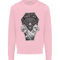 Thug Life Skulls Kids Sweatshirt Jumper Light Pink