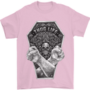 Thug Life Skulls Mens T-Shirt Cotton Gildan Light Pink