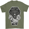 Thug Life Skulls Mens T-Shirt Cotton Gildan Military Green