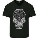 Thug Life Skulls Mens V-Neck Cotton T-Shirt Black