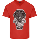Thug Life Skulls Mens V-Neck Cotton T-Shirt Red