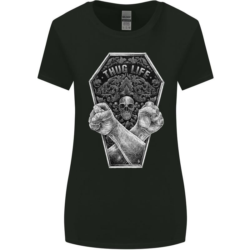 Thug Life Skulls Womens Wider Cut T-Shirt Black