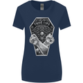 Thug Life Skulls Womens Wider Cut T-Shirt Navy Blue