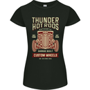 Thunder Hotrods Hot Rod Dragster Car Womens Petite Cut T-Shirt Black