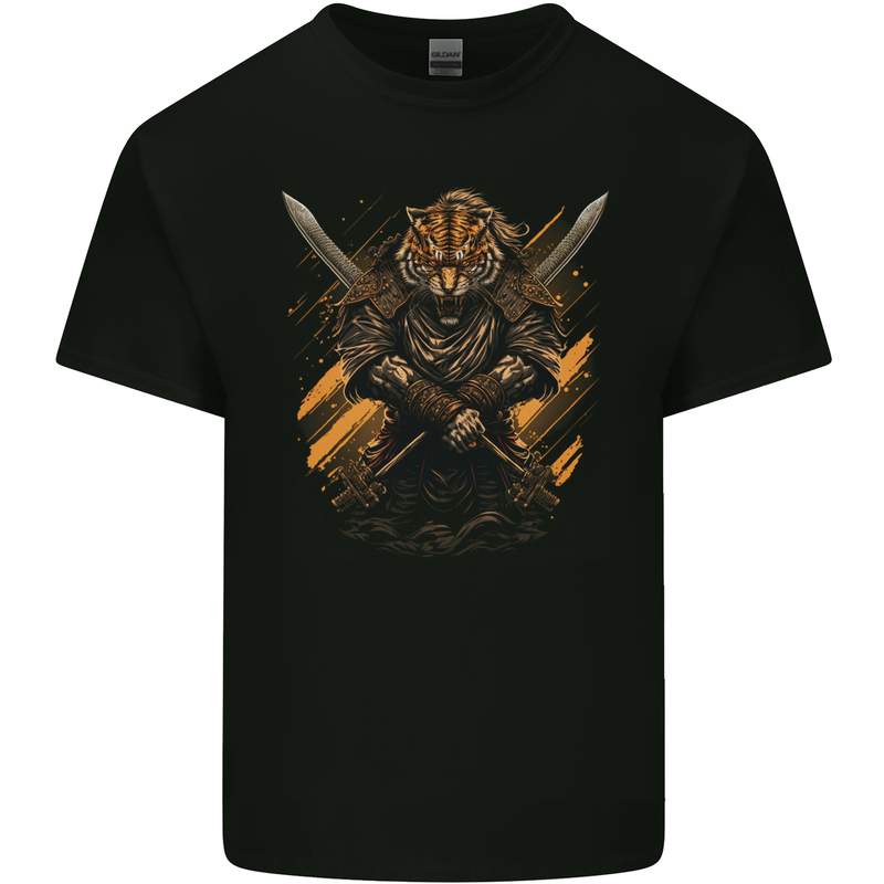 Tiger Warrior Fantasy MMA Martial Arts Kids T-Shirt Childrens Black
