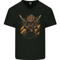 Tiger Warrior Fantasy MMA Martial Arts Mens V-Neck Cotton T-Shirt Black