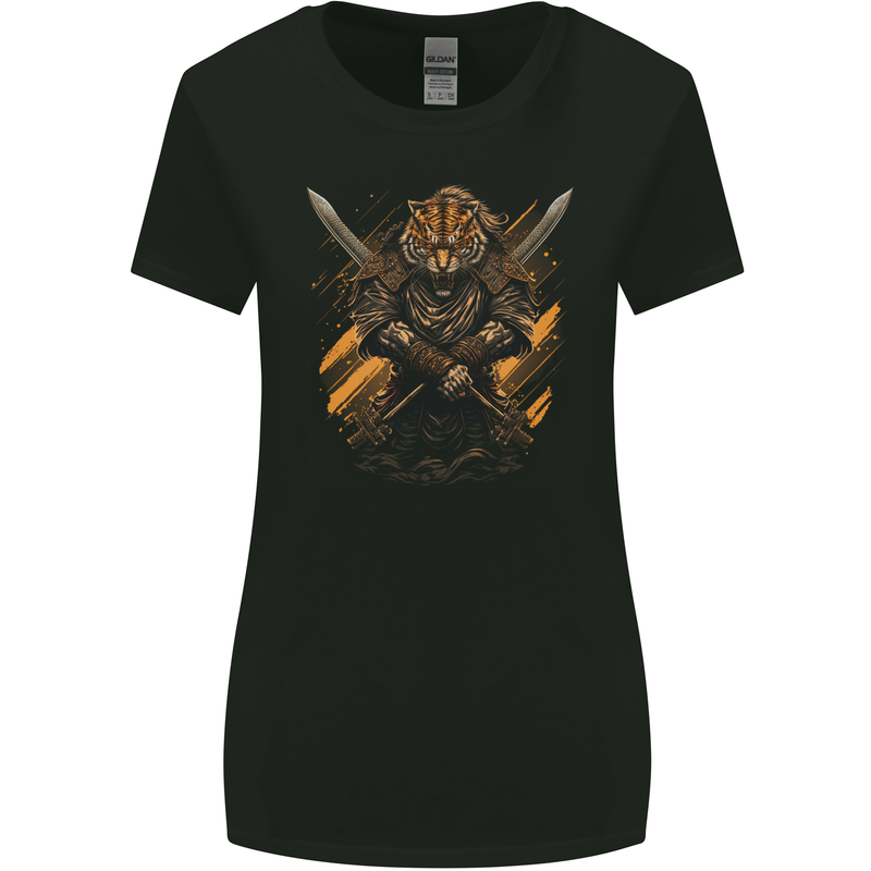 Tiger Warrior Fantasy MMA Martial Arts Womens Wider Cut T-Shirt Black