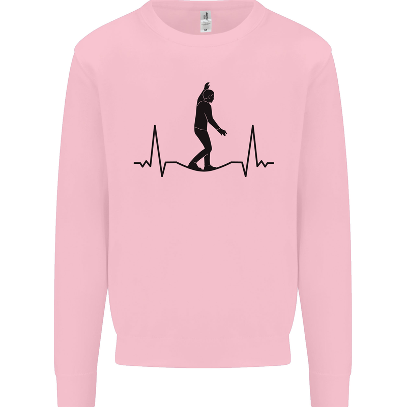 Tightrope Walking Walker Funambulism Mens Sweatshirt Jumper Light Pink