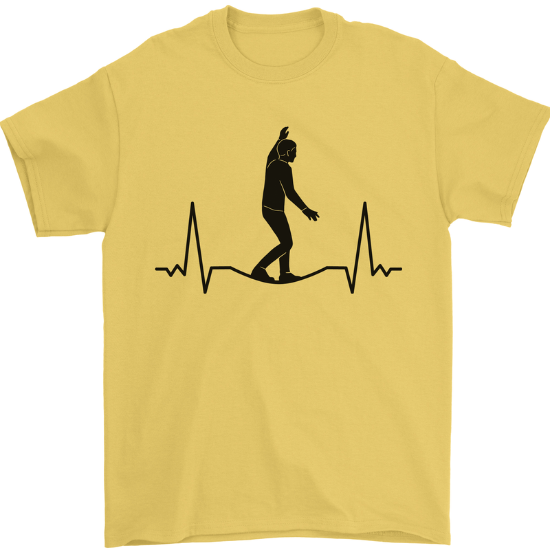 Tightrope Walking Walker Funambulism Mens T-Shirt 100% Cotton Yellow