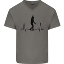 Tightrope Walking Walker Funambulism Mens V-Neck Cotton T-Shirt Charcoal