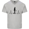 Tightrope Walking Walker Funambulism Mens V-Neck Cotton T-Shirt Sports Grey