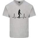 Tightrope Walking Walker Funambulism Mens V-Neck Cotton T-Shirt Sports Grey