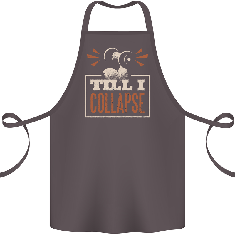 Till I collapse Gym Training Bodybuilding Cotton Apron 100% Organic Dark Grey