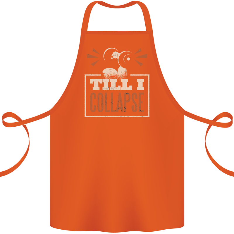 Till I collapse Gym Training Bodybuilding Cotton Apron 100% Organic Orange