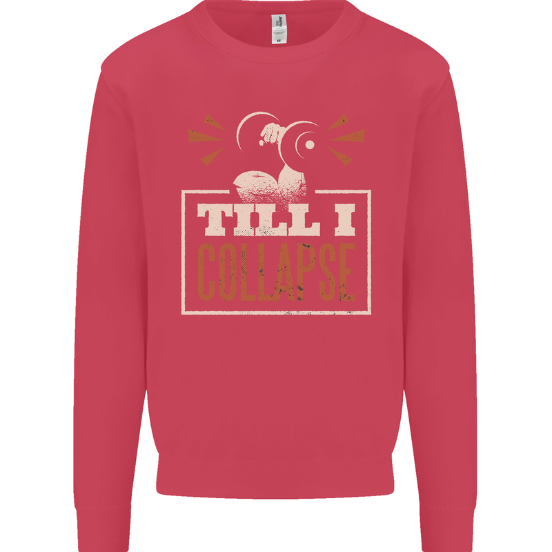 Till I collapse Gym Training Bodybuilding Kids Sweatshirt Jumper Heliconia