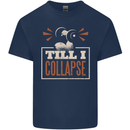 Till I collapse Gym Training Bodybuilding Mens Cotton T-Shirt Tee Top Navy Blue