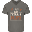 Till I collapse Gym Training Bodybuilding Mens V-Neck Cotton T-Shirt Charcoal