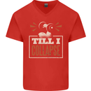 Till I collapse Gym Training Bodybuilding Mens V-Neck Cotton T-Shirt Red