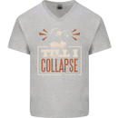 Till I collapse Gym Training Bodybuilding Mens V-Neck Cotton T-Shirt Sports Grey